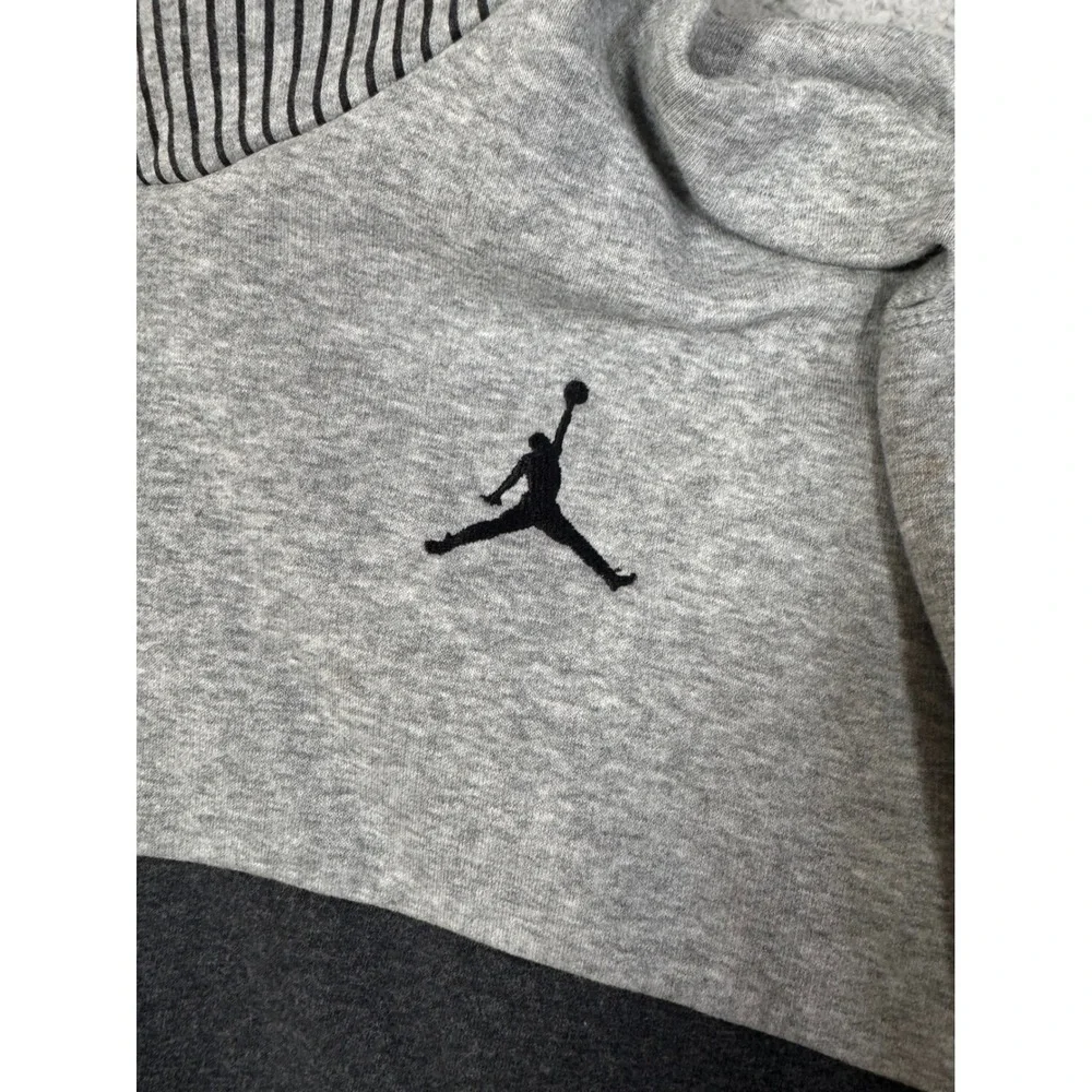 Nike Jordan Men's 3XL Jumpman‎ Hoodie Sweatshirt Flight Hood Gray Black Striped